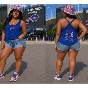 Buffalo Bills AFC Blue Tank Top by WEAR Erin Andrew's (Large)